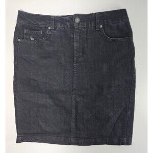 Women’s Gloria Vanderbilt Amanda Drk Wash Jean Skirt W/Sequin - Size 8 C141